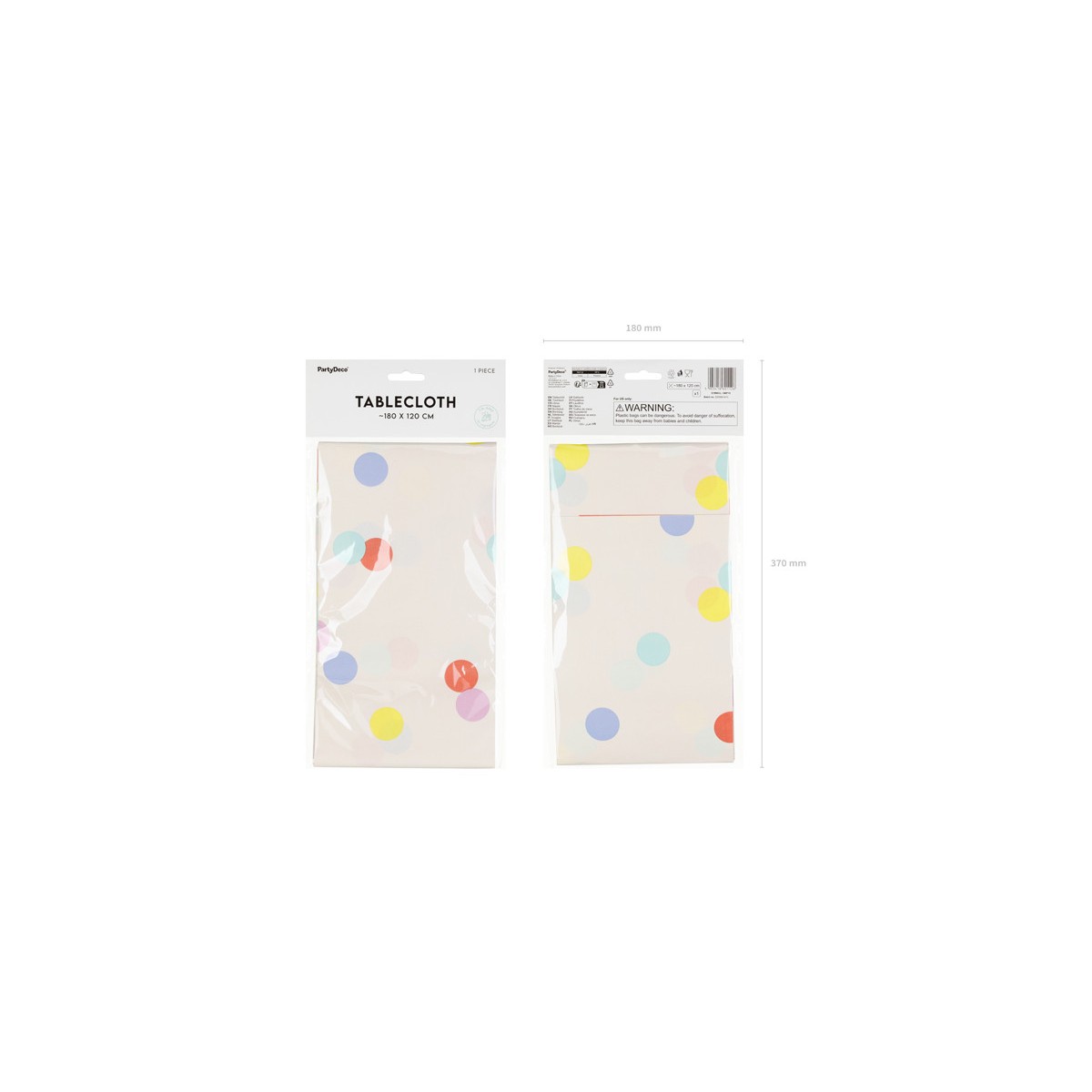 Paper tablecloth Confetti, mix, 180x120 cm