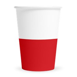 6 st Pappmuggar Röda 250 ml – Engång, PE-belagda