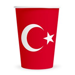 6 st Pappmuggar Röda 250 ml – Engång, PE-belagda