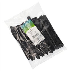 50 st Plastgafflar svart &aring;teranv&auml;ndbara 185 mm