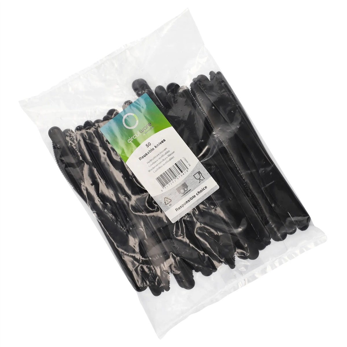 50 st Plastgafflar svart &aring;teranv&auml;ndbara 185 mm