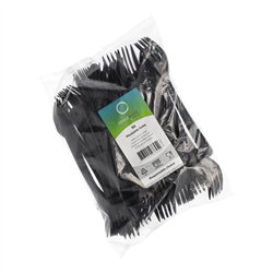 50 st Plastgafflar svart &aring;teranv&auml;ndbara 185 mm