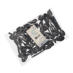 50 st Plastgafflar svart &aring;teranv&auml;ndbara 185 mm