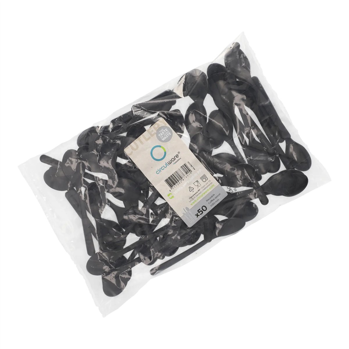 50 st Plastgafflar svart &aring;teranv&auml;ndbara 185 mm