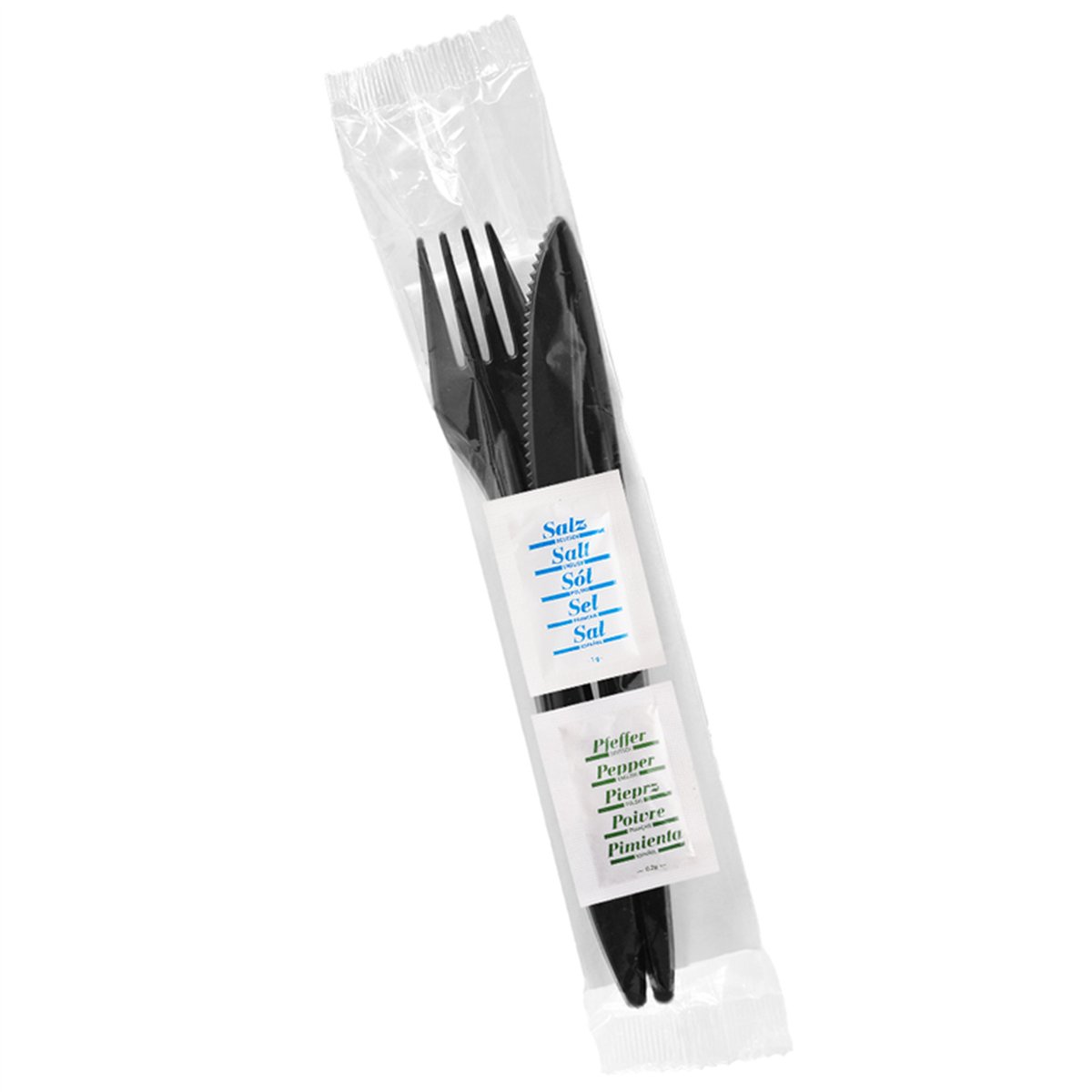 25 st Bestickset Svart Återanvändbart med Servett 18 cm 25 st Bestickset Svart Återanvändbart med Servett 18 cm
