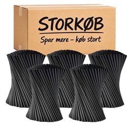 500 st Återanvändbara sugrör svart PP-plast 22 cm
