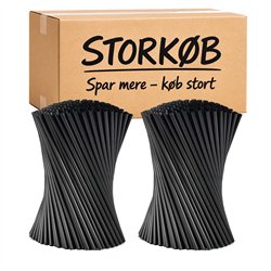 500 st Återanvändbara sugrör svart PP-plast 22 cm