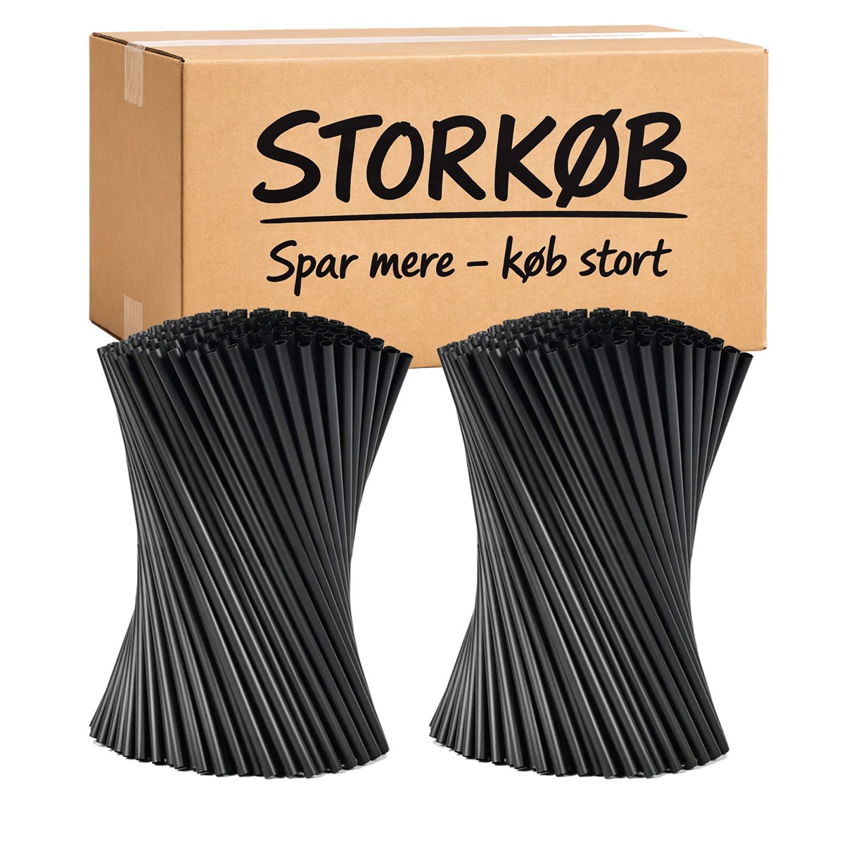 500 st Återanvändbara sugrör svart PP-plast 22 cm 500 st Återanvändbara sugrör svart PP-plast 22 cm
