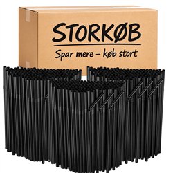 500 st Böjsugrör i PP-plast svart återanvändbara 5x210 mm
