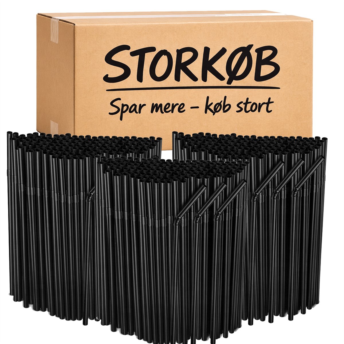 500 st Böjsugrör i PP-plast svart återanvändbara 5x210 mm 500 st Böjsugrör i PP-plast svart återanvändbara 5x210 mm