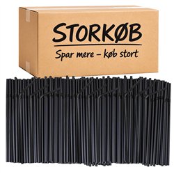 500 st Böjsugrör i PP-plast svart återanvändbara 5x210 mm