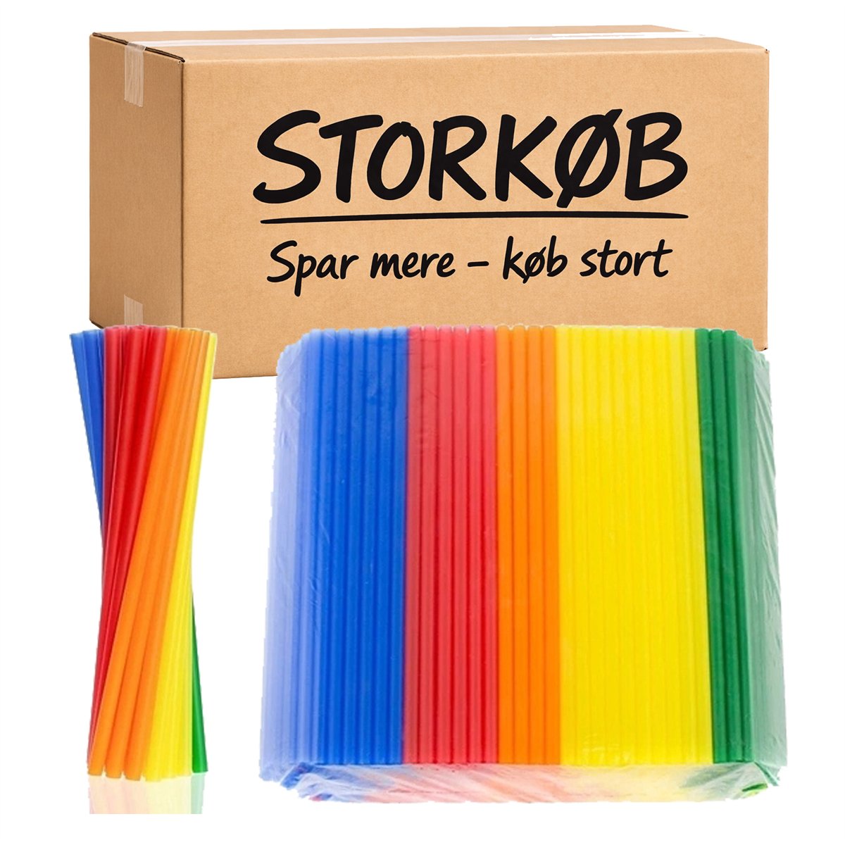 500 st Sugrör mixfärger återanvändbara 22 cm Ø7 mm 500 st Sugrör mixfärger återanvändbara 22 cm Ø7 mm
