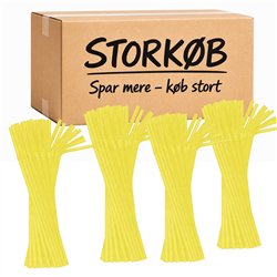 50 st Böjbara återanvändbara plastsugrör gul 5 mm x 21 cm