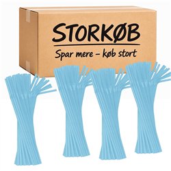 50 st Knäcksugrör Blå plast återanvändbara 5 mm x 21 cm