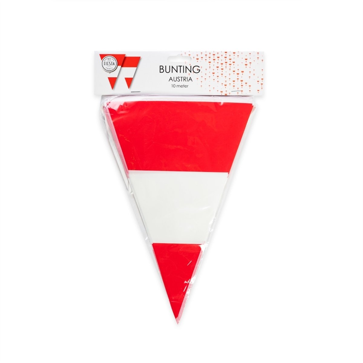 15 st Flaggirlang Dannebrog r&ouml;d-vit 20x30 cm 10 m