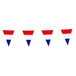 15 st Flaggirlang Dannebrog r&ouml;d-vit 20x30 cm 10 m