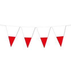 15 st Flaggirlang Dannebrog r&ouml;d-vit 20x30 cm 10 m