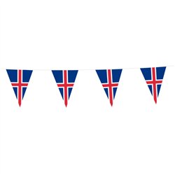 15 st Flaggirlang Dannebrog r&ouml;d-vit 20x30 cm 10 m