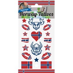 12 st Svenska Flaggtatueringar gul & blå 100x160 mm