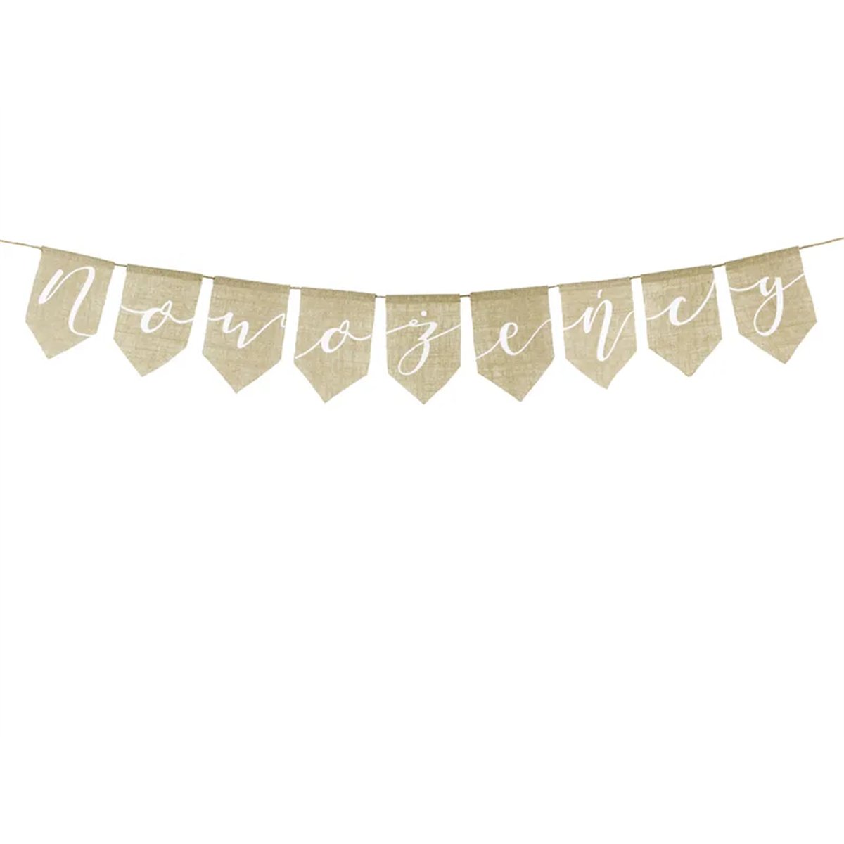 Just Married-banner rustik vit jute 23x185 cm Just Married-banner rustik vit jute 23x185 cm