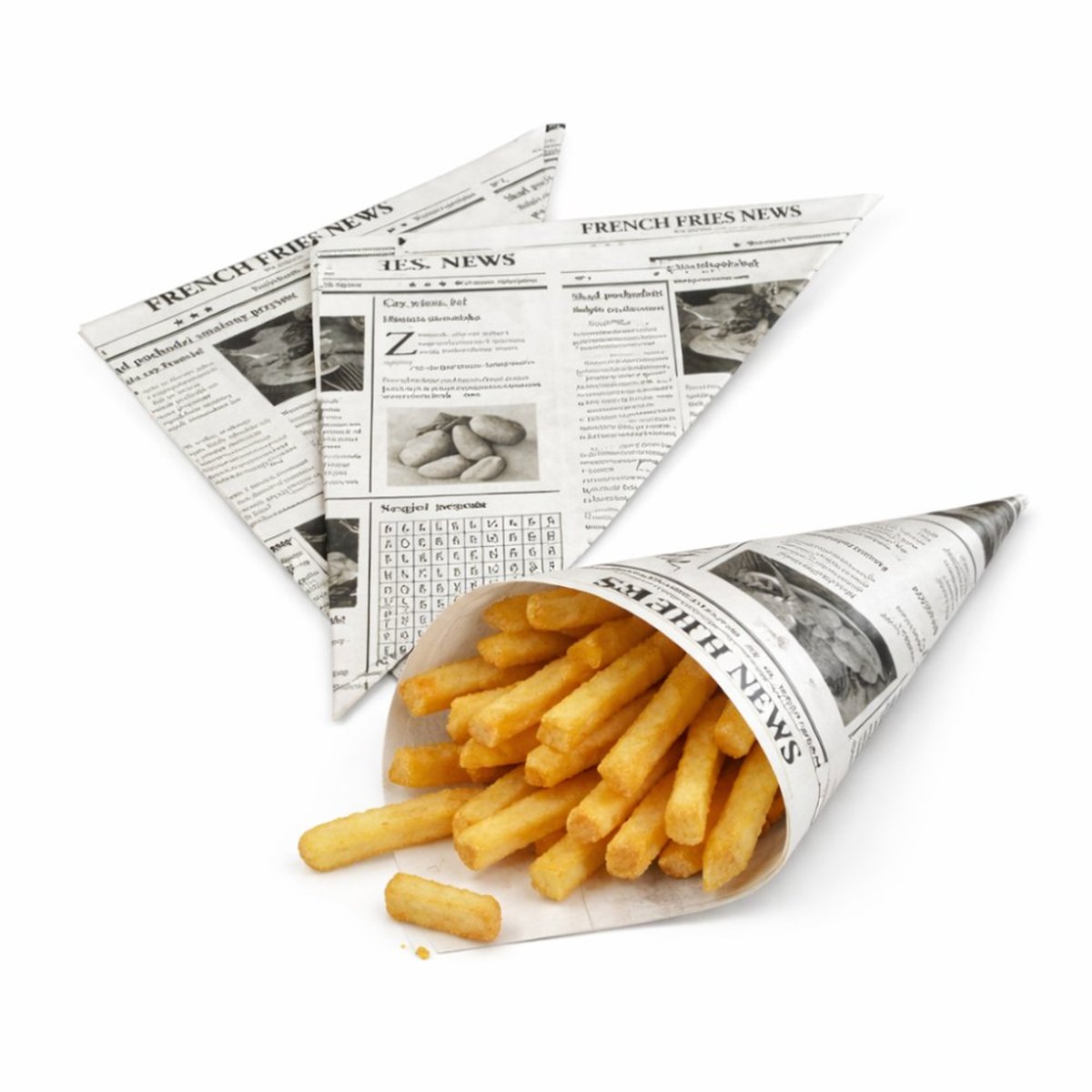 300 st Burgerfickor svartvit tidningsdesign 180x160 mm