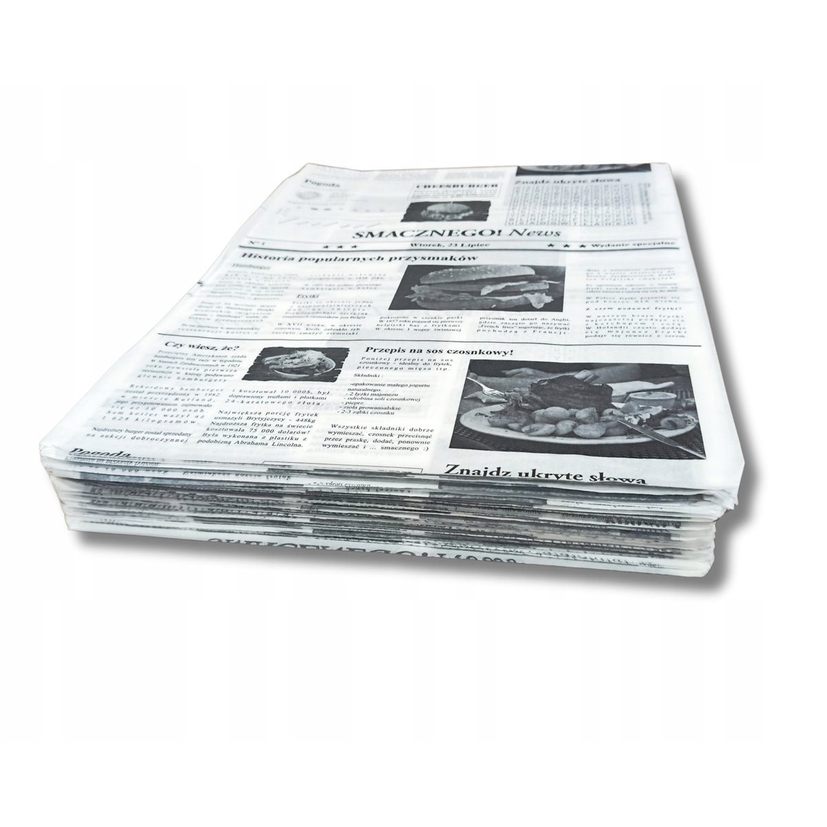 300 st Burgerfickor svartvit tidningsdesign 180x160 mm 300 st Burgerfickor svartvit tidningsdesign 180x160 mm