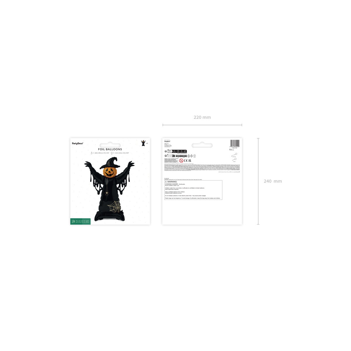 Foil Standing Balloon Scarecrow XXL, 111.5x152 cm, black Foil Standing Balloon Scarecrow XXL, 111.5x152 cm, black
