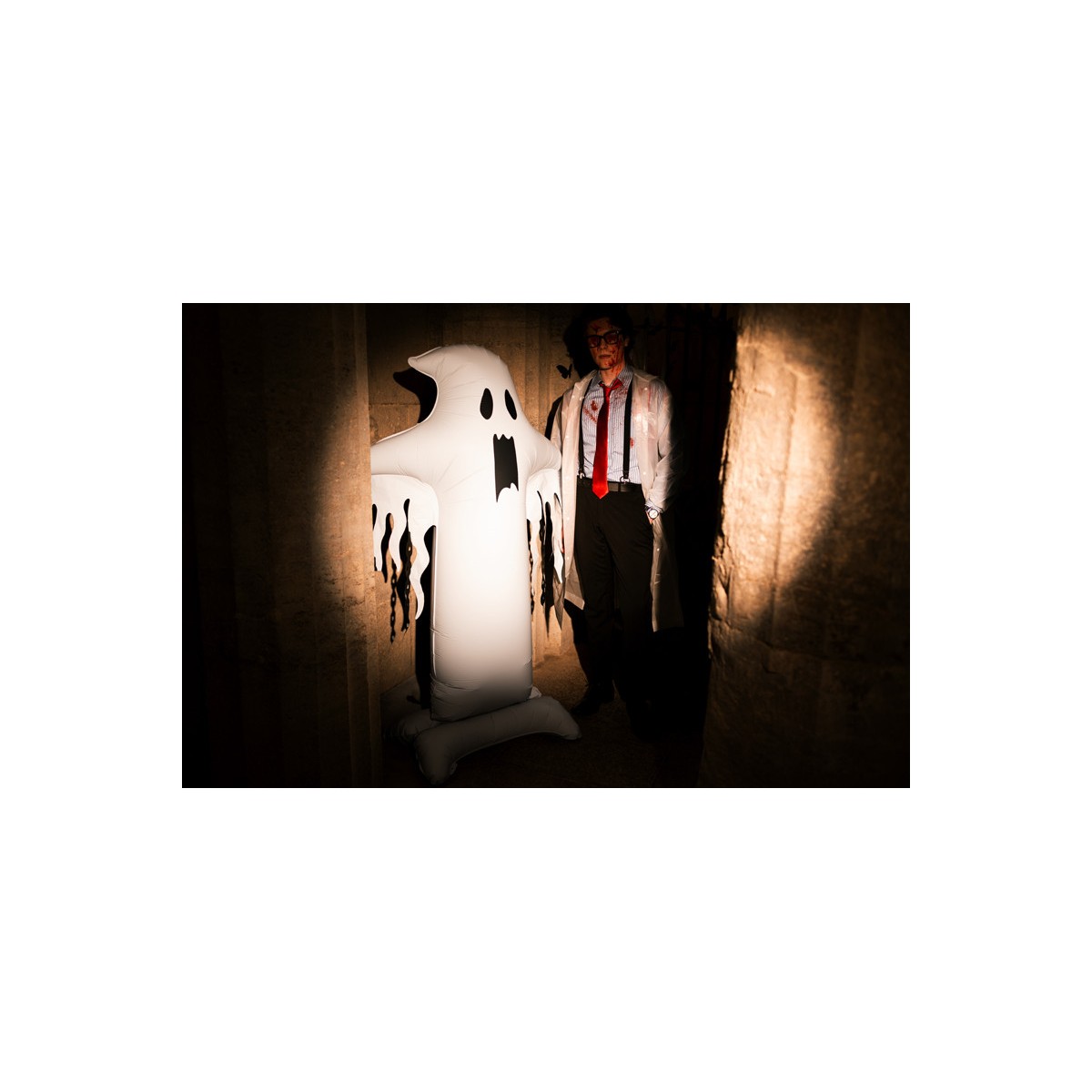 Foil Standing Balloon Ghost XXL, 109x165 cm, white