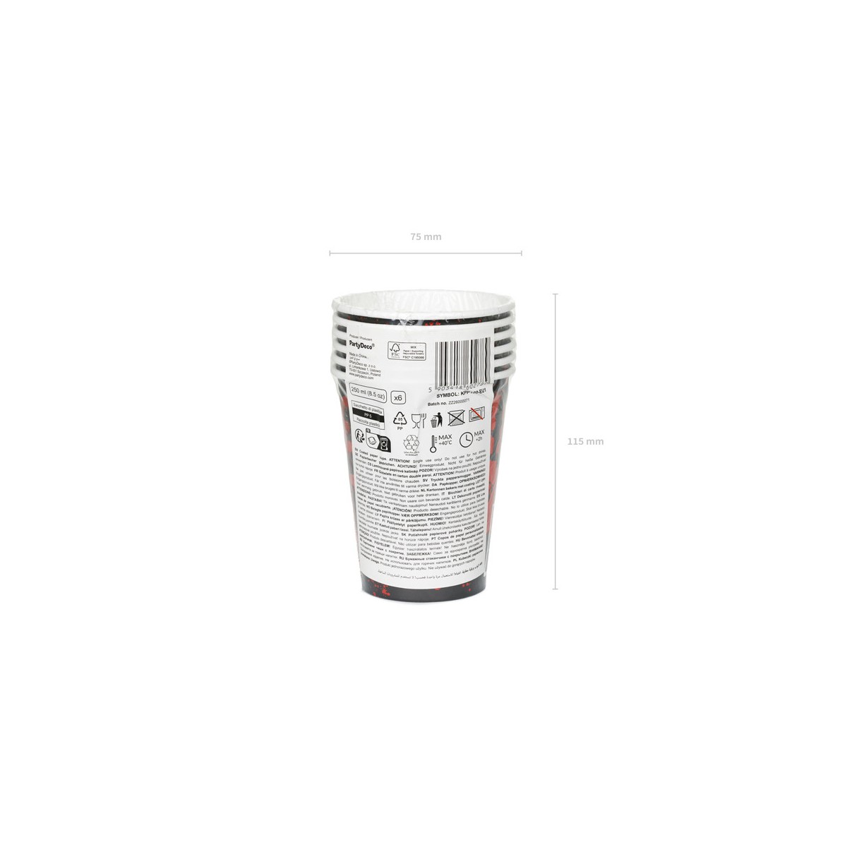Cups You're next, 250 ml, black-red (1 pkt / 6 pc.)