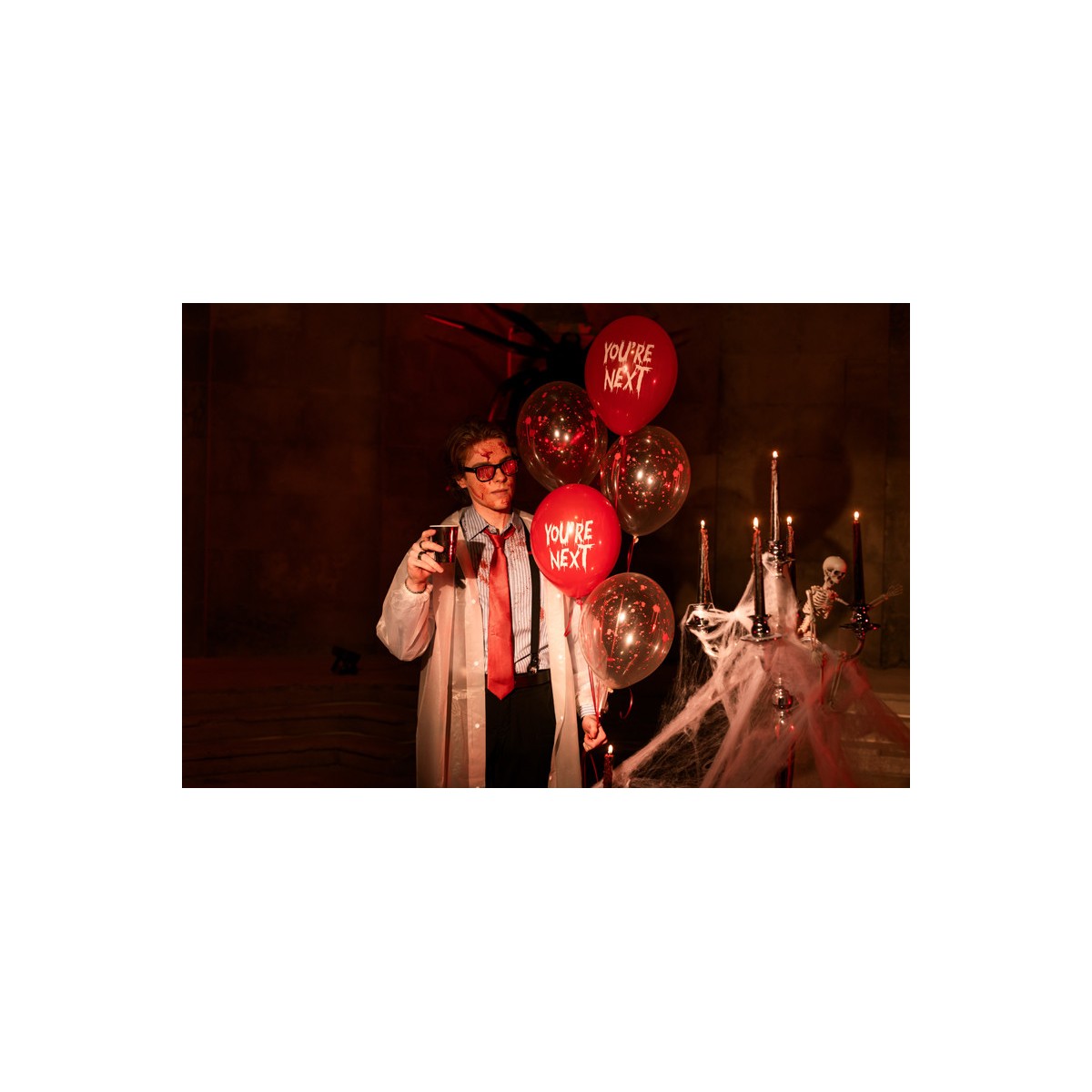 Balloons 30 cm, Blood Stains, Crystal Clear (1 pkt / 50 pc.)