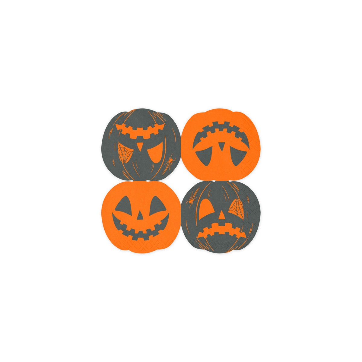 Napkins Scary pumpkins, 16.5x15 cm, orange and black (1 pkt / 20 pc.) Napkins Scary pumpkins, 16.5x15 cm, orange and black (1 pkt / 20 pc.)