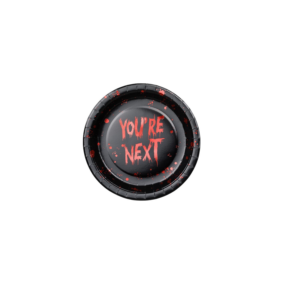 Paper plates You're next, 23 cm, black-red (1 pkt / 6 pc.) Paper plates You're next, 23 cm, black-red (1 pkt / 6 pc.)