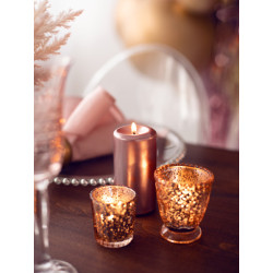 4 st. Glasljusstakar Ros&eacute;guld 8 cm