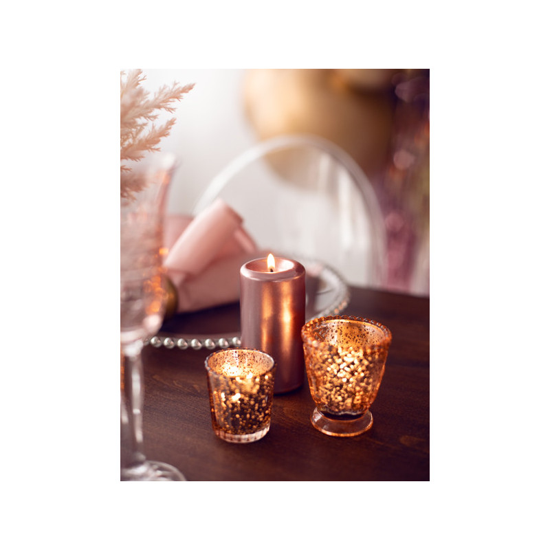 4 st. Glasljusstakar Ros&eacute;guld 8 cm