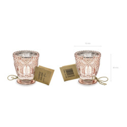 4 st. Glasljusstakar Ros&eacute;guld 8 cm