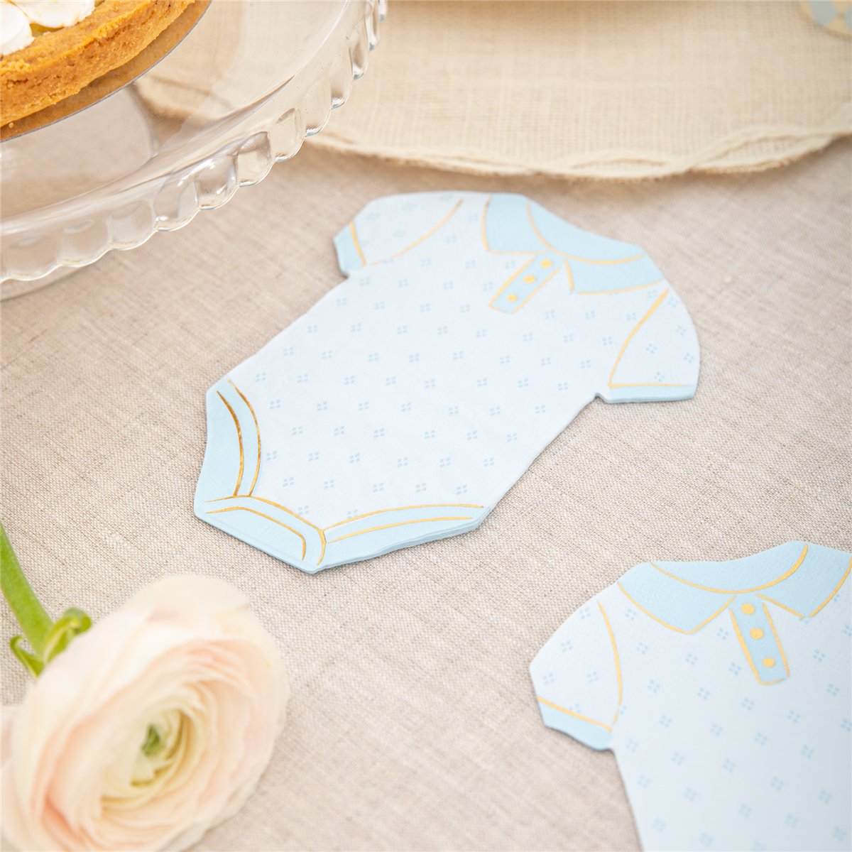 10 st. Servetter Baby Shower Rosa med Guld 26x33 cm 10 st. Servetter Baby Shower Rosa med Guld 26x33 cm