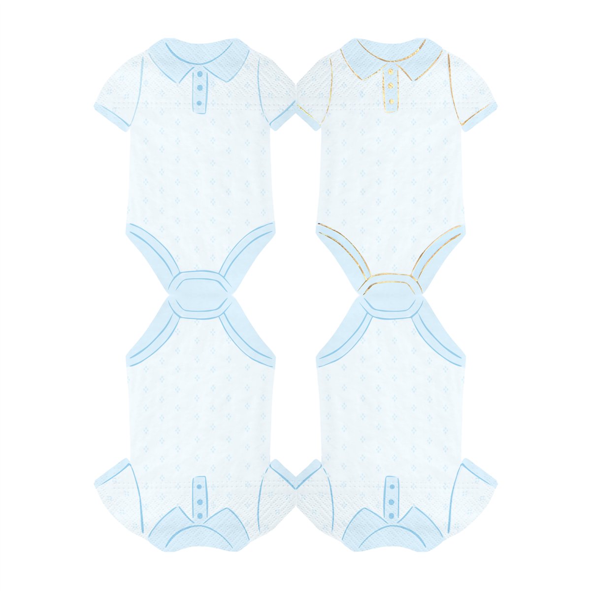 10 st. Servetter Baby Shower Rosa med Guld 26x33 cm 10 st. Servetter Baby Shower Rosa med Guld 26x33 cm