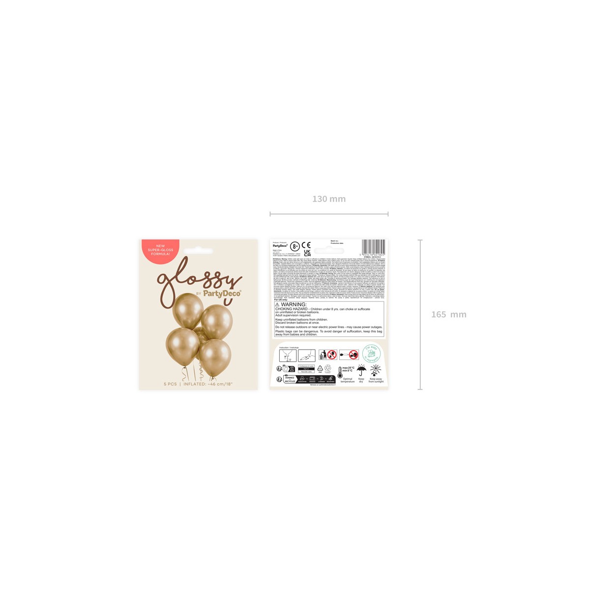 Glossy Balloons 46cm, gold (1 pkt / 5 pc.) Glossy Balloons 46cm, gold (1 pkt / 5 pc.)