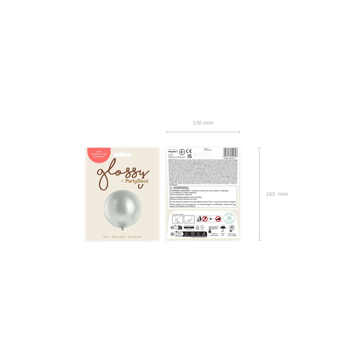Glossy Balloon 60cm, silver