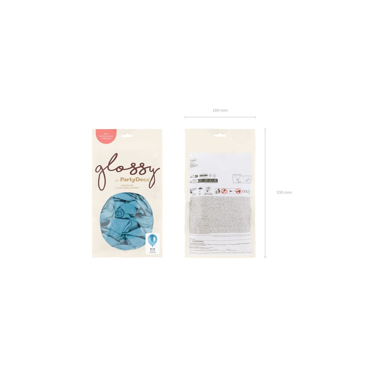 Glossy Balloons 12cm, blue (1 pkt / 50 pc.) Glossy Balloons 12cm, blue (1 pkt / 50 pc.)