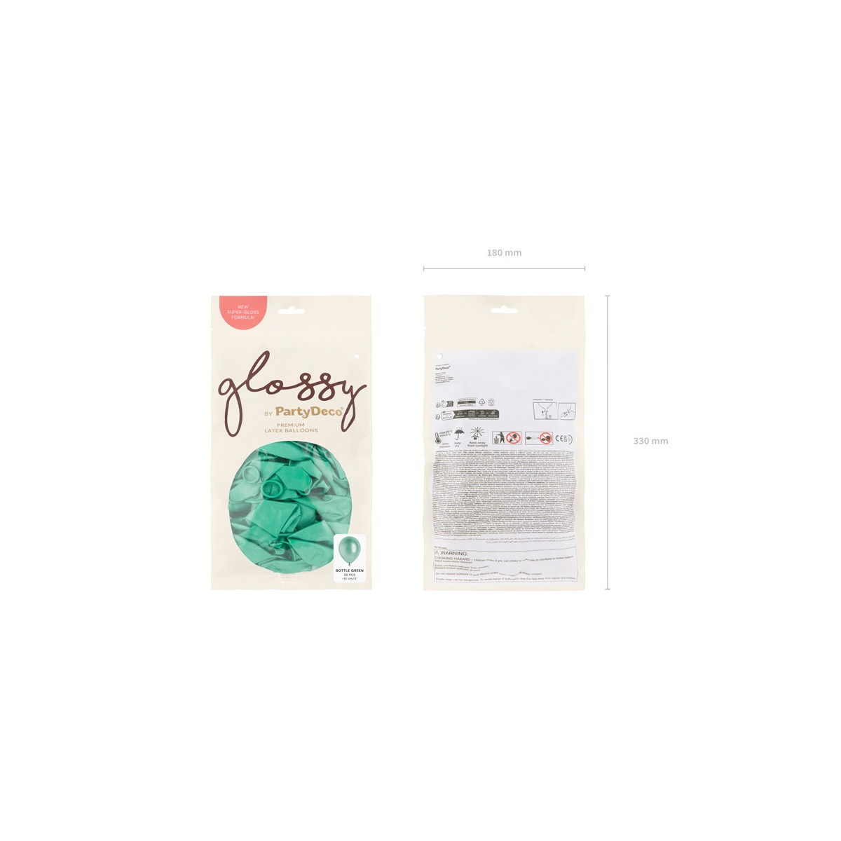 Glossy Balloons 12cm, bottle green (1 pkt / 50 pc.) Glossy Balloons 12cm, bottle green (1 pkt / 50 pc.)