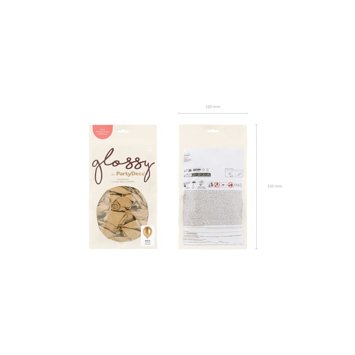 Glossy Balloons 12cm, gold (1 pkt / 50 pc.) Glossy Balloons 12cm, gold (1 pkt / 50 pc.)