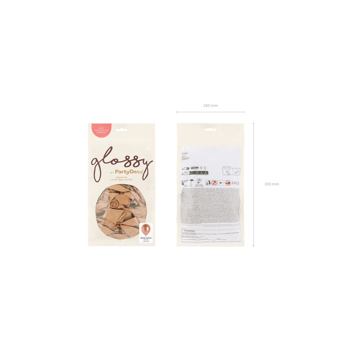 Glossy Balloons 12cm, rose gold (1 pkt / 50 pc.) Glossy Balloons 12cm, rose gold (1 pkt / 50 pc.)