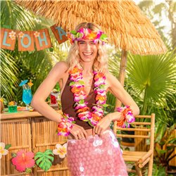1 st Blomsterpannband Hawaii mix elastisk 54 cm