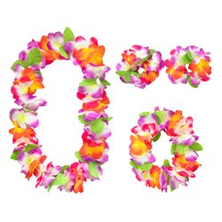 1 st Blomsterpannband Hawaii mix elastisk 54 cm