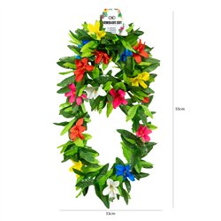 1 st Blomsterpannband Hawaii mix elastisk 54 cm