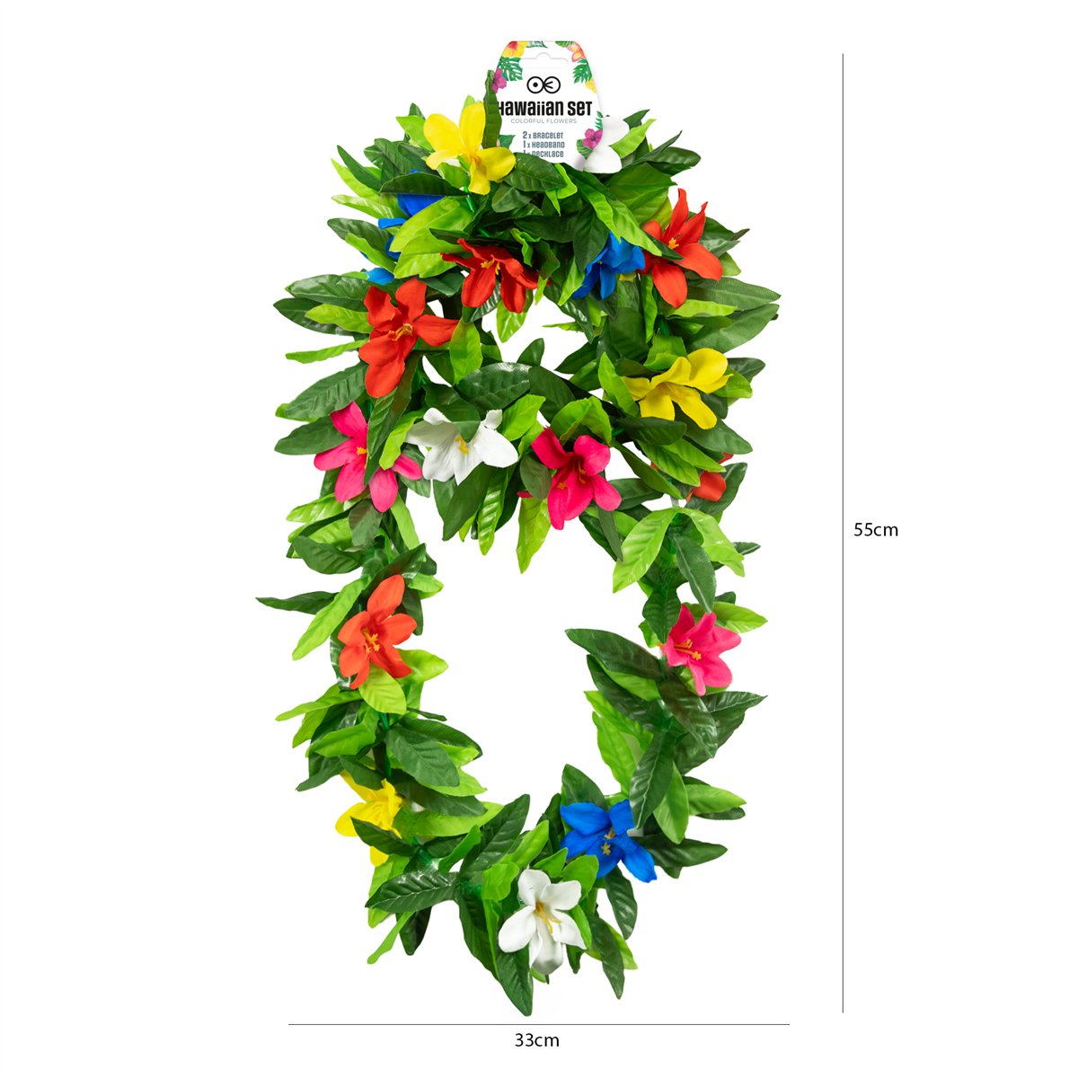 1 st Blomsterpannband Hawaii mix elastisk 54 cm