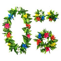 1 st Blomsterpannband Hawaii mix elastisk 54 cm
