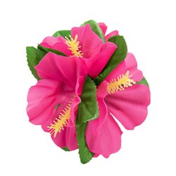 H&aring;rkl&auml;mma Hawaiiblomma r&ouml;d & gr&ouml;n 12 cm