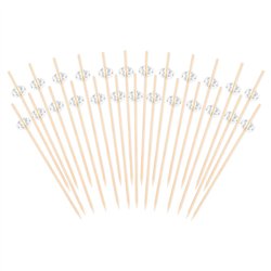 120 st Cocktailpinnar sommarmotiv trä mixade färger 12 cm